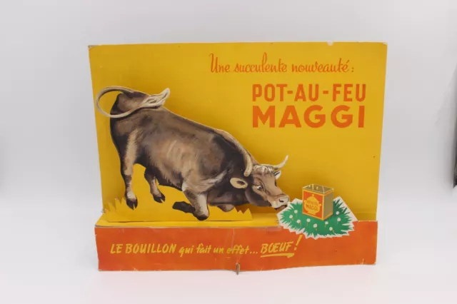 Présentoir ancien carton publicitaire Maggi epicerie no plaque emaillee