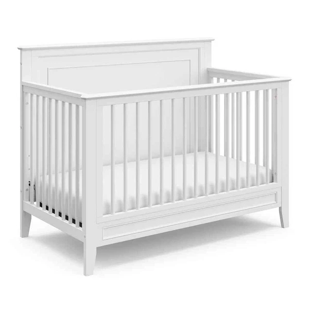 Storkcraft 42.75"H x 55.5"W 4-in-1 Convertible Full Bed Day Solid Wood White