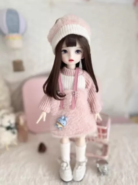 Full Set 1/6 Lovely Girl BJD Doll Ball Jointed Kids Gift Eyes Dress Makeup Toys