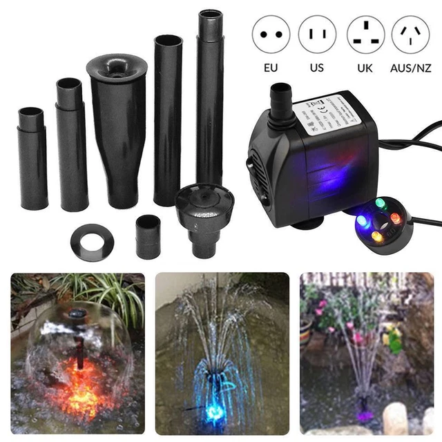 15W LED Submersible Water Pump Fish Tank Pond Aquarium Waterfall Fountain Sump