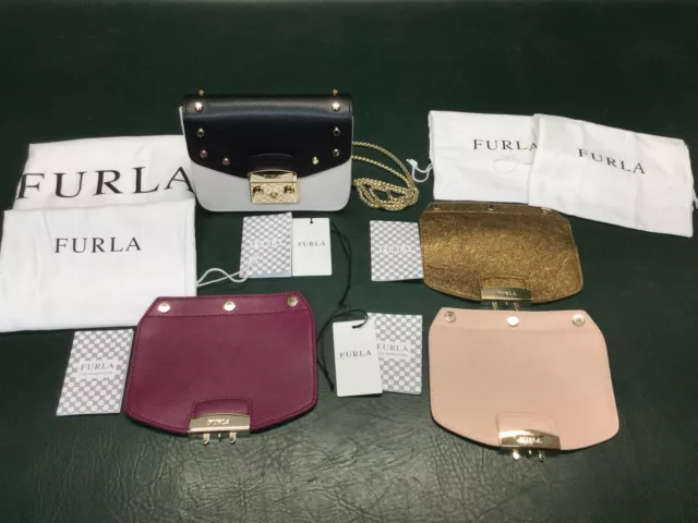 FURLA Metropolis Crossbody Bag w/ 4 Flaps, Dust Bags & Paper Tags