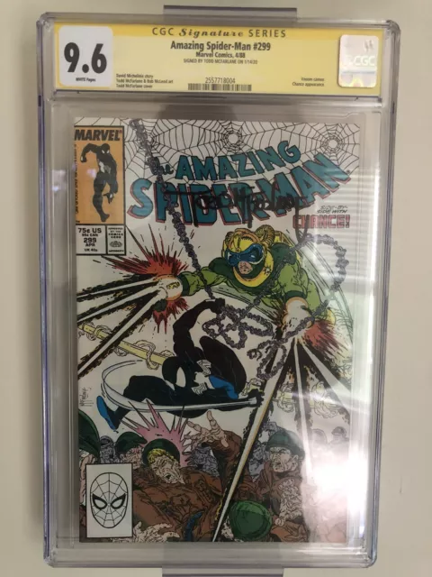 Amazing Spider-Man #299 CGC SS 9.6 1st App in Cameo Venom Signed Todd McFarlane