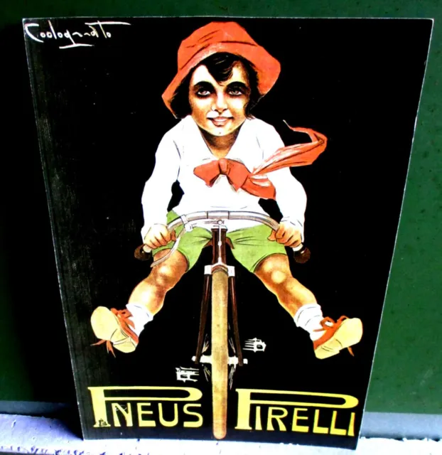 Pneu Pirelli Fahrrad Plakat Jugendstil ca 24,5 x 37 cm Werbung Reklame eine