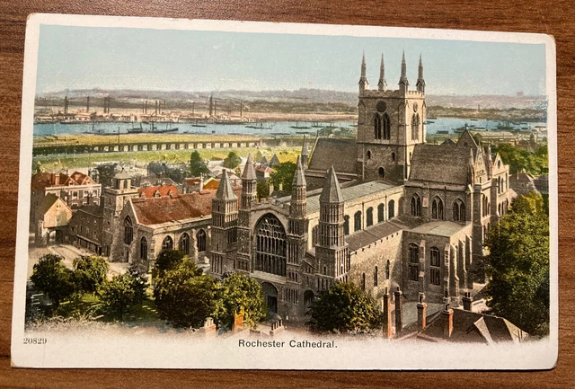 Vintage Colour Postcard - Rochester Cathedral Kent - Without Spire - Unposted