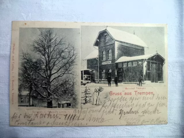 1902 - AK -  Gruss aus Trempen  - Bahnhof