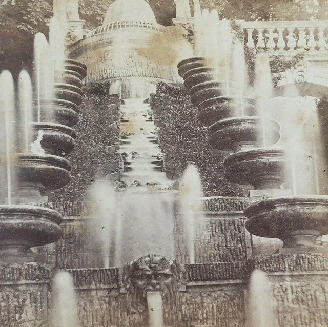 France Château Parc de Saint-Cloud Fountain Big Water Photo Stereoview E377