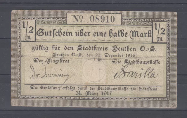 Beuthen - Bytom Odrzanskie - Stadtkreis - 1/2 Mark  - Tieste 0575-50.01 - gebr.