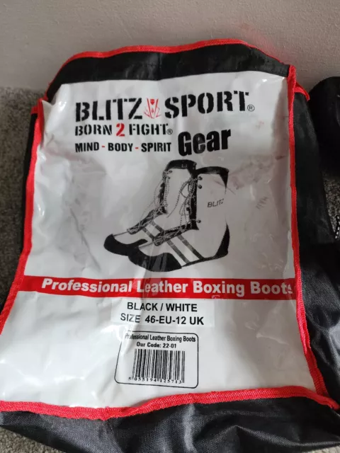 Blitz Boxing Boots  Black Blitz Raging Bull Boxing Boots UK  12 3