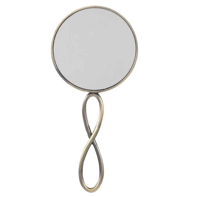Minkissy Vintage Handspiegel – Ovale Form, Roségold, Mit Kunstvollem Griff, Tragbarer Kosmetikspiegel
