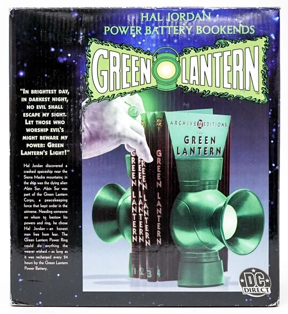 Green Lantern: Hal Jordan Power Battery Bookends -- (DC Direct)