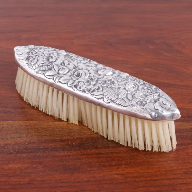 Superb Tiffany Sterling Silver Clothes Brush #8255 Florals, Fern 1883-91 No Mono