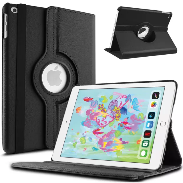 360° iPad 9.7 (2018-6.Gen / 2017-5.Gen) Schutz Hülle Case Tasche Smart Cover -N