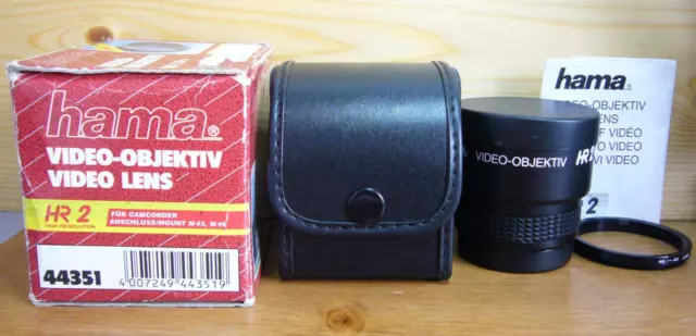Videocámara Hama Video Objectiv lente HR 2 incluye anillo de pasos 46-43 en caja