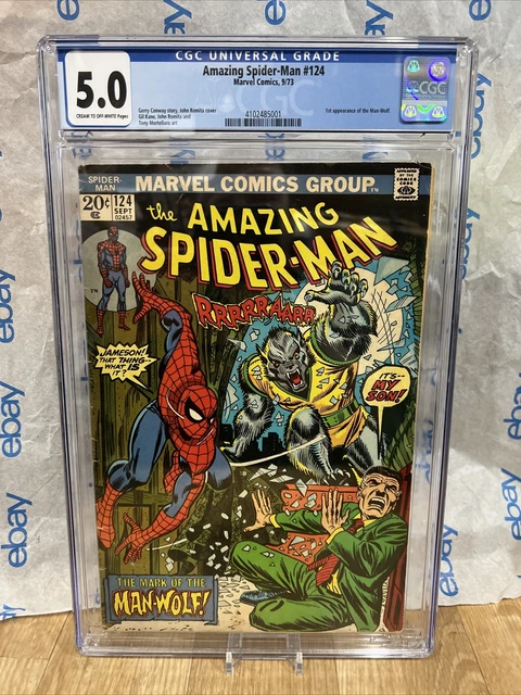 The Amazing Spider-Man #124 CGC 5.0 VF- 1st MAN-WOLF Marvel comics Key Issue