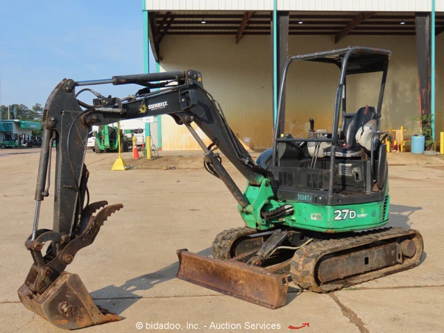 2015 John Deere 27D Mini Excavator Backhoe Aux Hyd Thumb Bucket Blade bidadoo