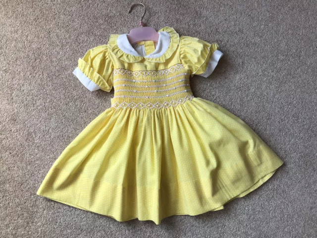 Hand Smocked Baby Dress By Designer Mary Valler To Fit 6 Mth Old