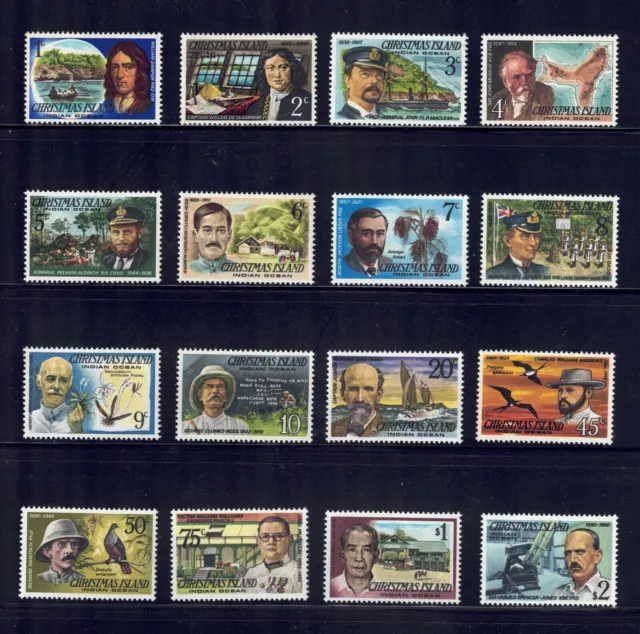 Mint 1977-78 Christmas Island Famous Visitors Stamp Set Of 16