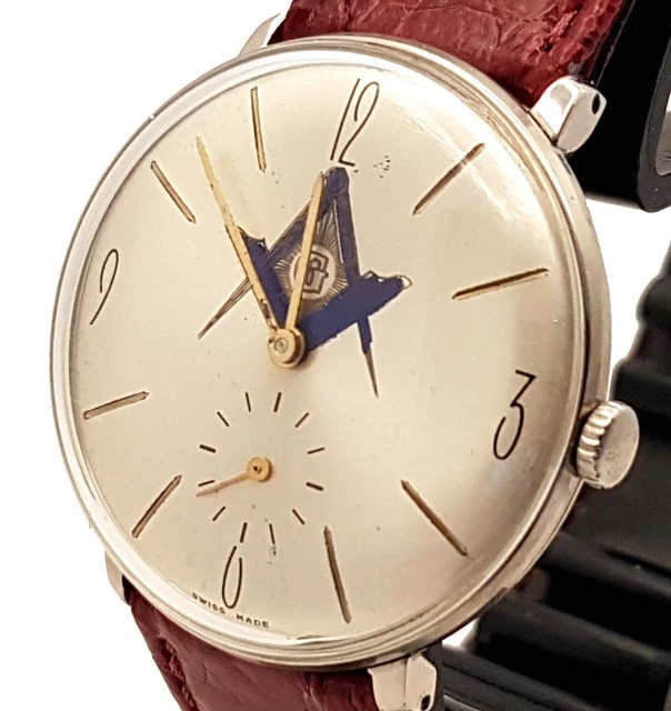 Fathers Orologi Massoneria Massonica In Bronzo, Quadrato Cromato E Bussola Orologio Tasca Perseo - Foto 8