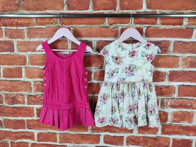 Pacchetto Abito Bambine Età 6-9 Mesi Gap Next Rosa Pinafore Set Festa 74Cm