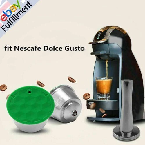 Steel Reusable Refillable Coffee Pod Capsule Tamper For Dolce Gusto Machine