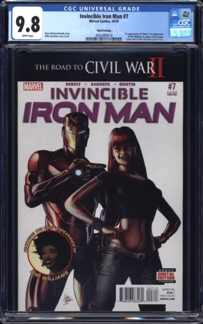 Invincible Iron Man #7 CGC 9.8 - Rare 3rd Print - 1st Riri Williams