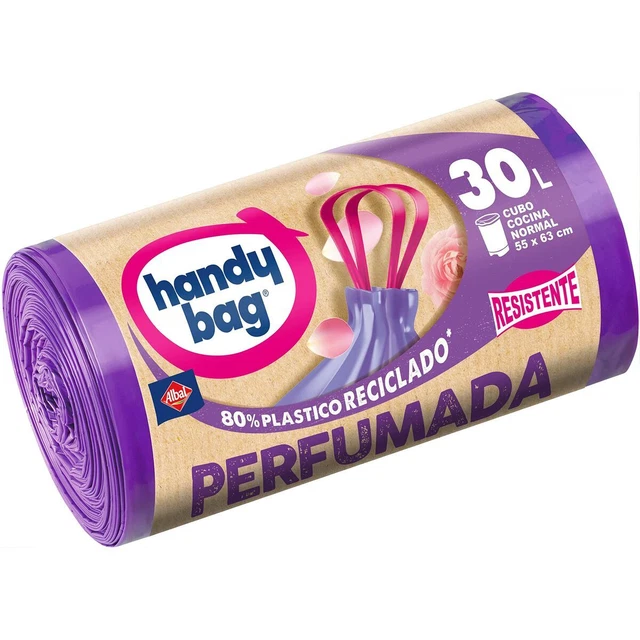 Sacchetti per la Spazzatura Albal Handy Bag Resistente Profumo [15 Unità] [30