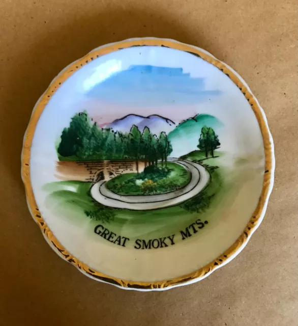 Vintage Great Smoky Mountains National Park Souvenir Plate 6" Japan