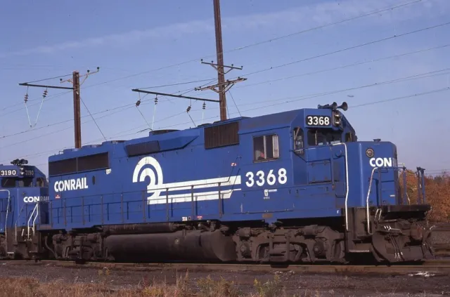 CONRAIL CR 3368 Railroad Train Locomotive MORRISVILLE PA 1983 Photo Slide