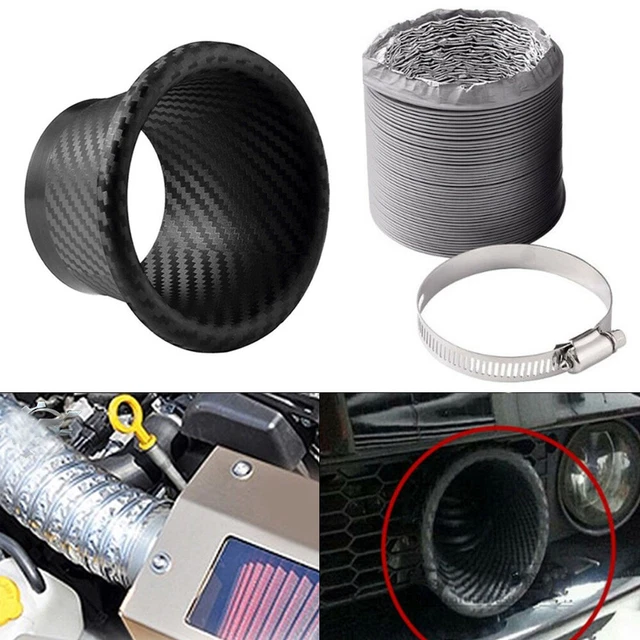 UNIVERSAL CAR FRONT Bumper Turbo Air Intake Pipe Air Funnel Inlet Hose