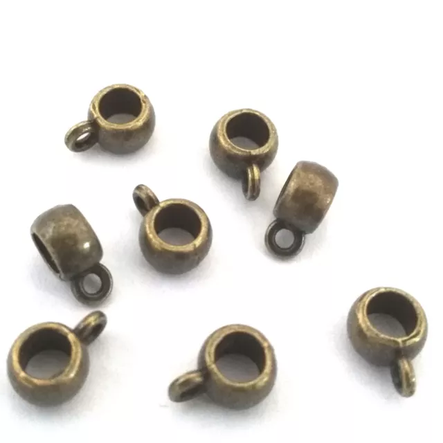 Pack Von 25 Kautionen Runde Bindungen Anhänger Bronze 9 x 6 x 4mm Perlen Schmuck