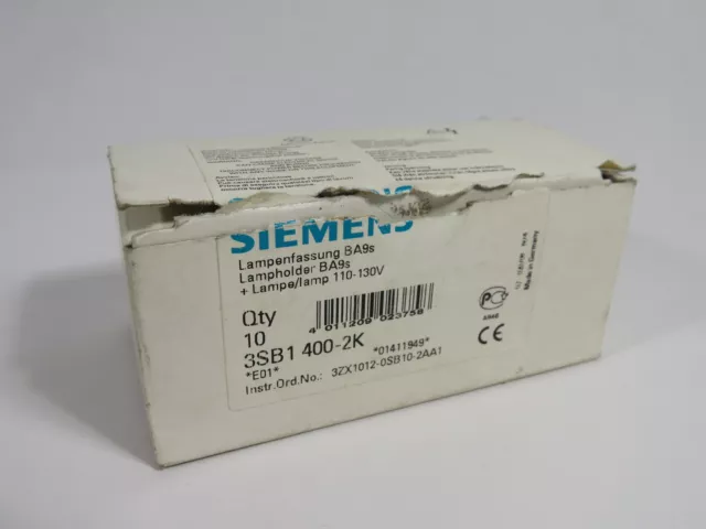 Siemens 3SB1400-2K Pilot Light Lampholder C/W BA9 110-130V Lamp 6-Pk NEW
