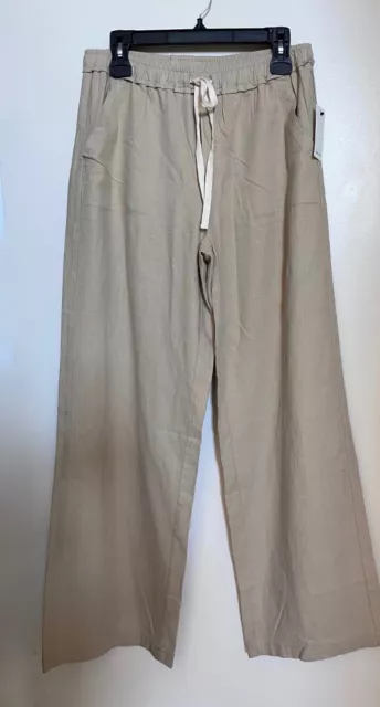 NWT Splendid Linen/Viscose Wide leg Drawstring Pants Sz S $148