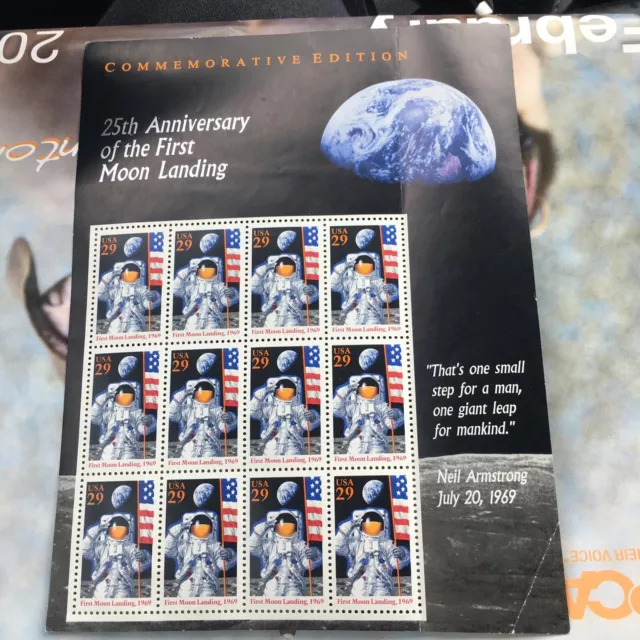 12 Stamps 25th Anniversary Of The First Moon Landing USPS New Unused