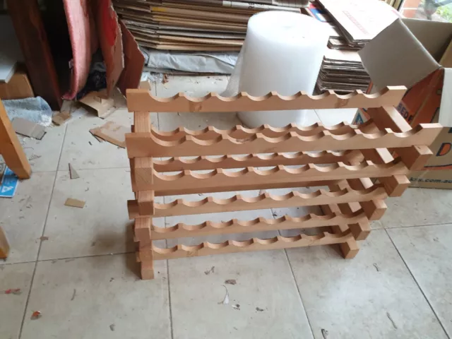 Modular Stackable Wooden 40 Bottle Wine Rack in good condition