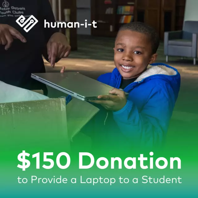 $150 Charitable Donation to Provide One Laptop for a K-12 Student
