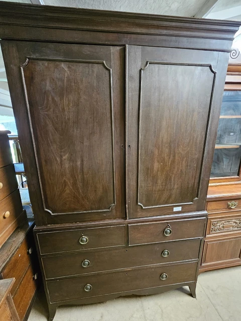 Victorian Mahogany Linen Press - 294