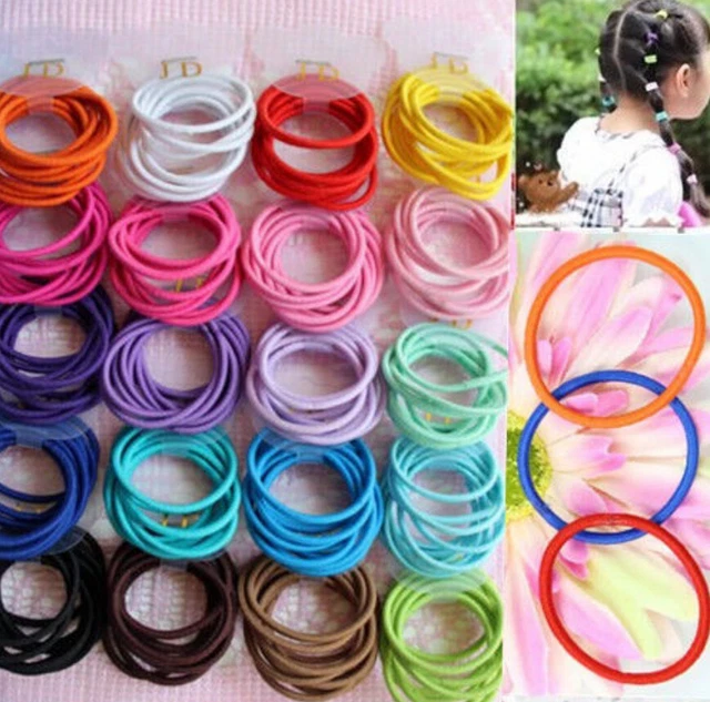 100PCS！ Lots Cute Kids Girl Elastic Tiny Hair Tie Band Rope Ring Ponytail Holder