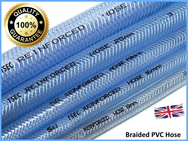 PVC Flexible Braided Water Hose Fish Pond Plastic Pipe Hydrophonics Tubing RPVC