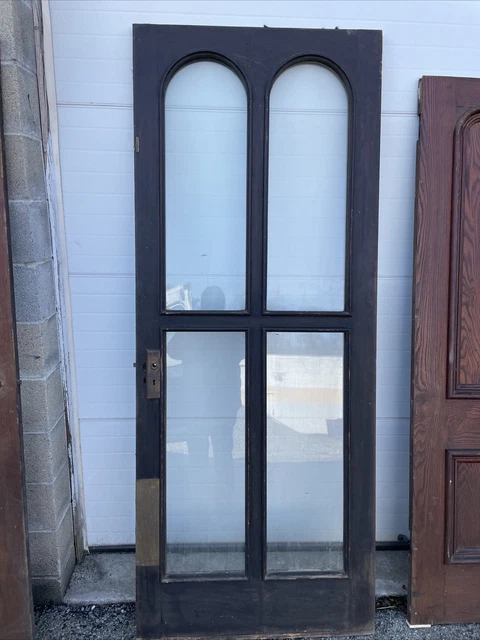 Bova 70 antique oak tombstone glass door 33.75 x 83.5 x 1 3/8