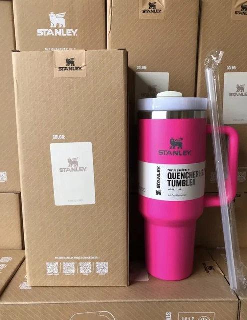 Stanley 40 oz Tumbler - Double Walled Insulated Travel Steel Mug  hot  pink)