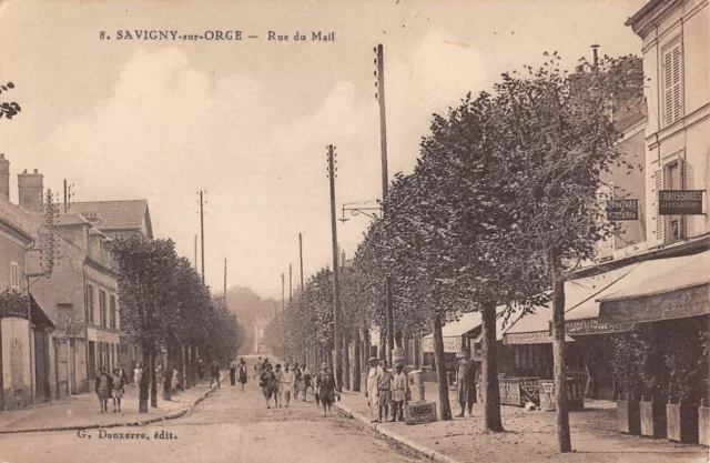 Cpa 91 Savigny Sur Orge Rue Du Mail