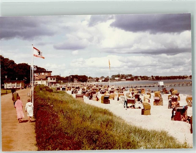 39824896 - 2330 Eckernfoerde Schwimmbad Strand Ort handschriftlich Foto