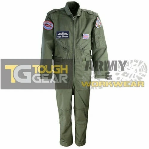 Bambini Volo Abito Pilota Inglese Forze Stile Distintivi Aviatore Verde Top Gun