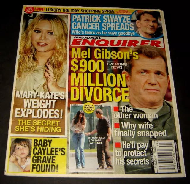 National Enquirer Magazine December 1, 2008 MEL GIBSON'S $900 Million Divorce