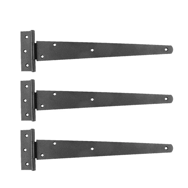 Black Iron T Strap Hinge 13" L Iron Flush Mount Pack of 3 Renovators Supply