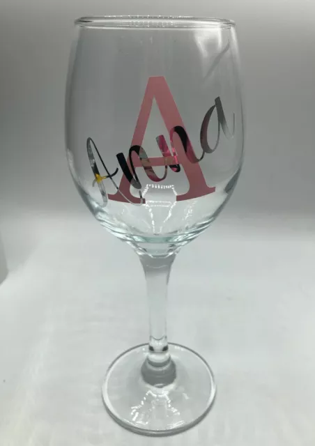 Personalised Glass Initial & Name, Name Glass/Initial, Birthday Gift, Christmas