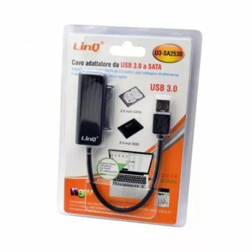 Cavo Adattatore Da Usb 3.0 A Sata Per Hard Disk linq U3-Sa2530