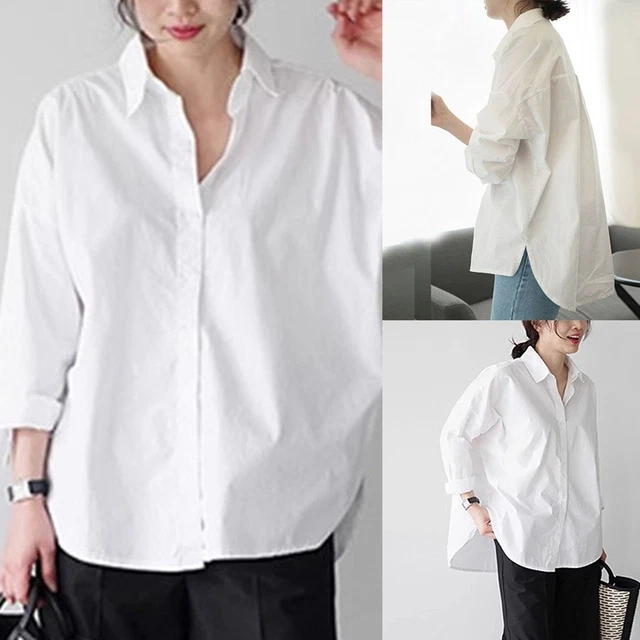 Chemise Blanche Femme Manches Longues - Simple Et élégante, Polyester, Neuf Avec étiquettes