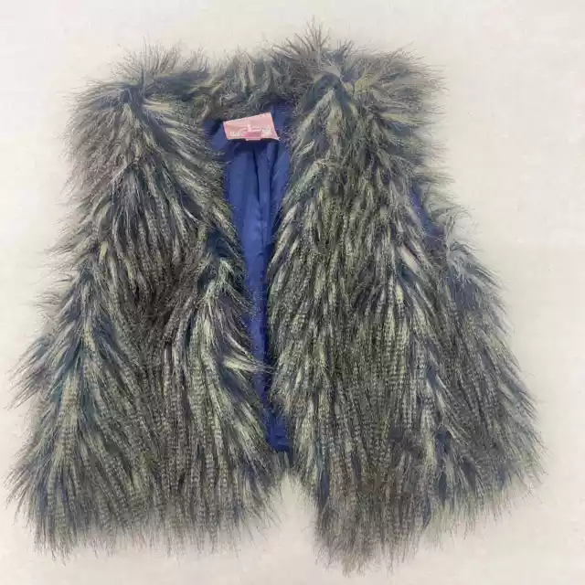 Women's Romeo & Juliet Couture Gray Faux Fur Vest - Size M