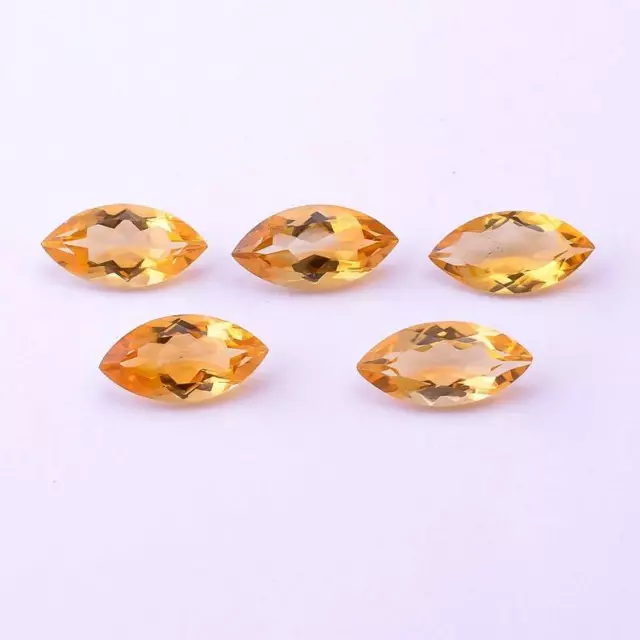 500Pc Natural Citrine 4x2mm Marquise Shape Faceted Cut Calibrated Loose Gemstone